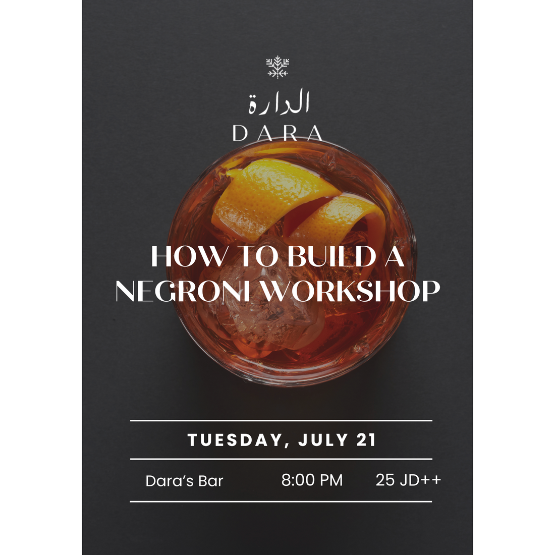 How to Build a Negroni Workshop