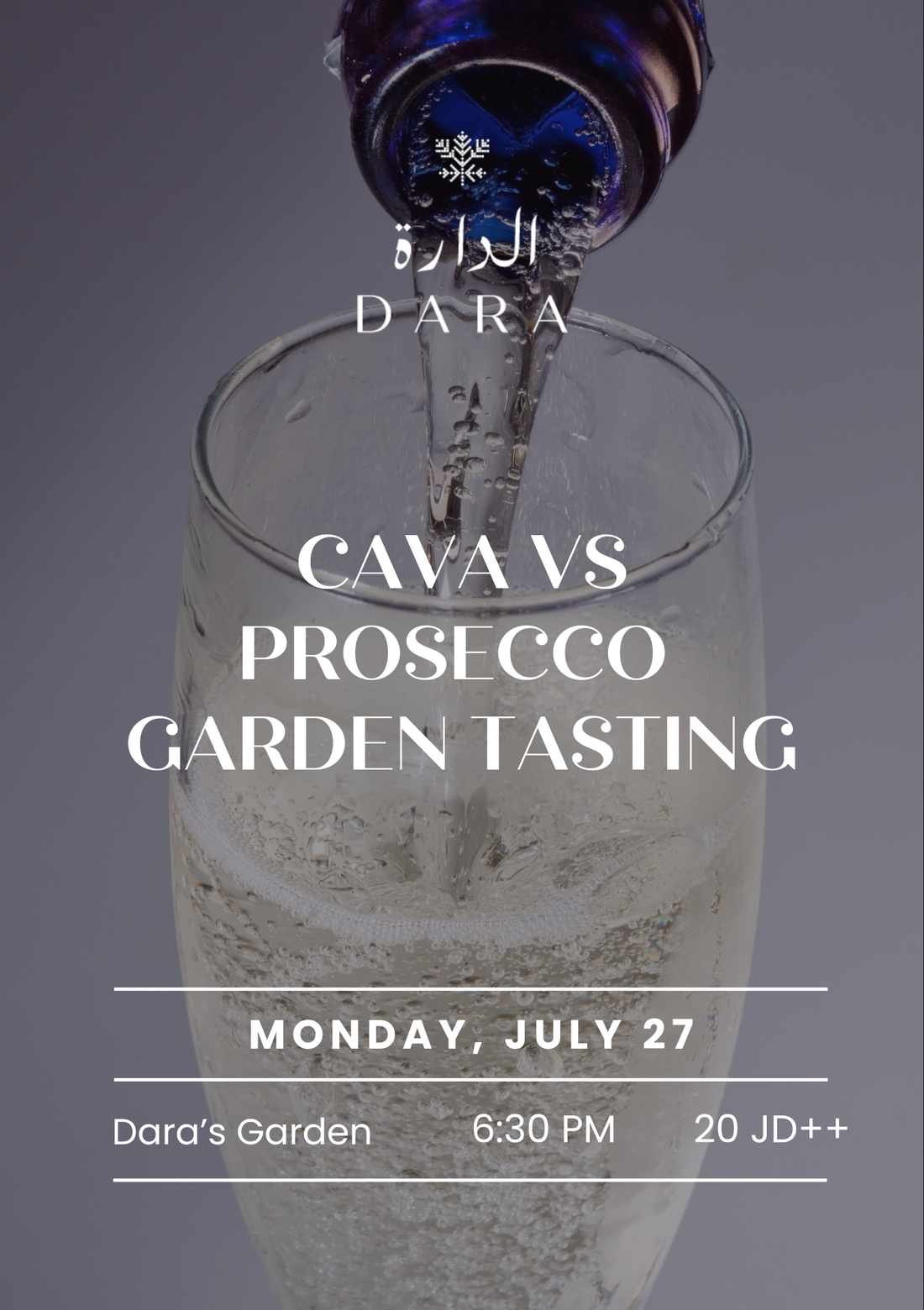 Cava vs Prosecco Dara Garden Tasting