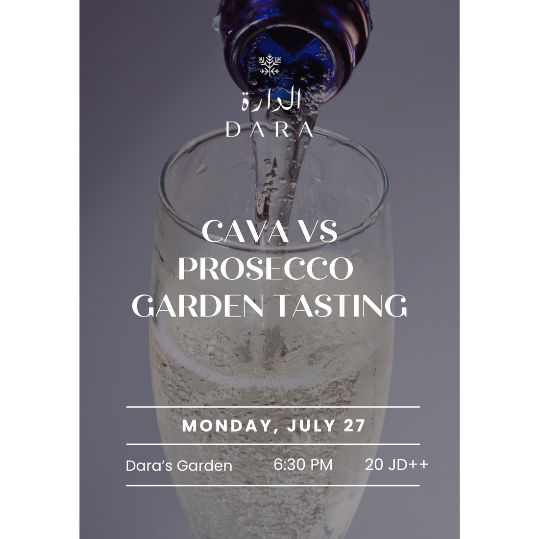 Cava vs Prosecco Dara Garden Tasting