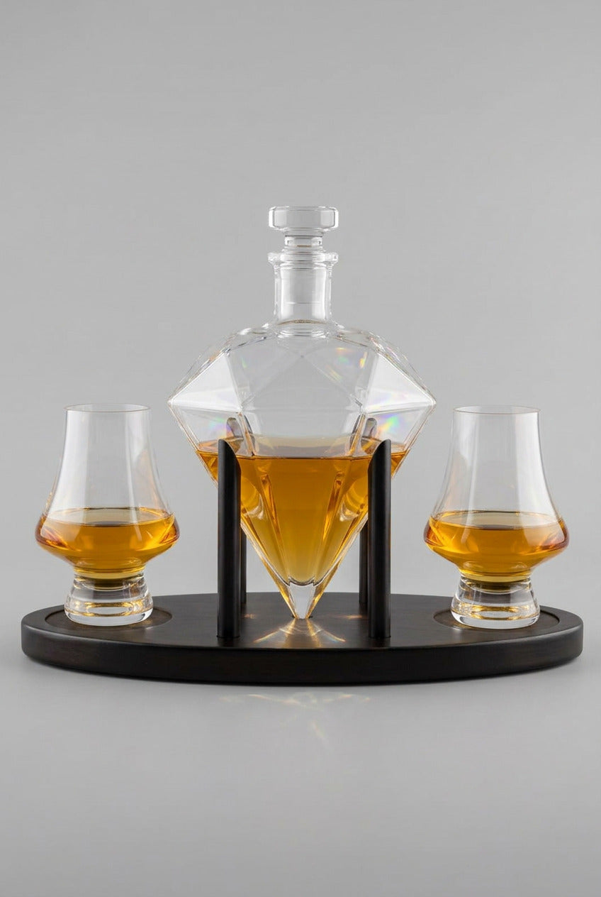 Diamond Decanter + 2 Glasses