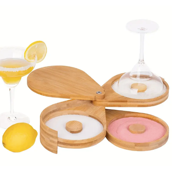 Bamboo 3-Tier Cocktail Rimmer Set