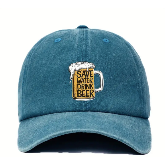 Baseball Cap "Save Water Drink Beer" - Royal Blue