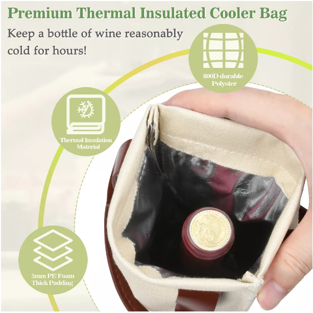 Insulated Thermal Single Wine Bottle Bag