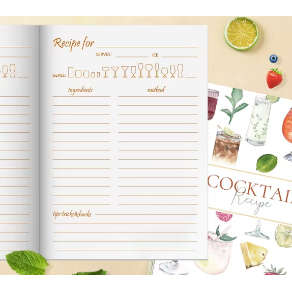 Blank Beverage Recipe Book