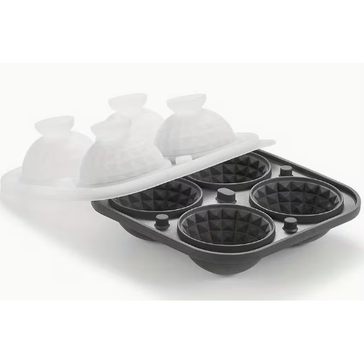 3D Diamond-Pattern Ice Cube Tray - Round & Square Shape
