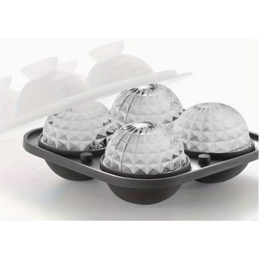 3D Diamond-Pattern Ice Cube Tray - Round & Square Shape