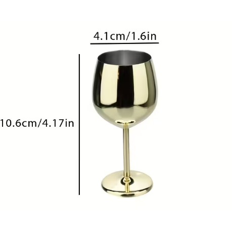 Set of 2 - Mini Metallic Wine Glasses (Gold)