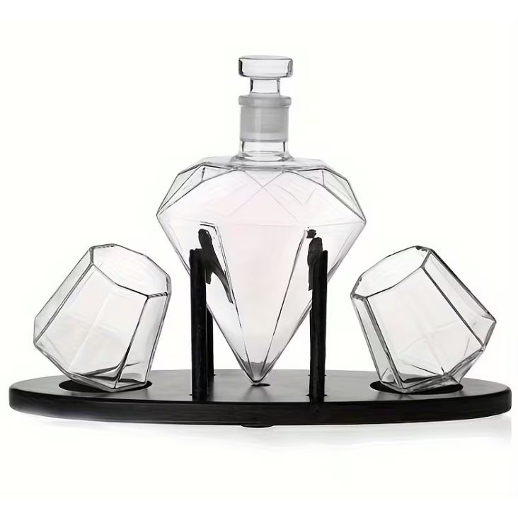 Diamond Decanter + 2 Glasses