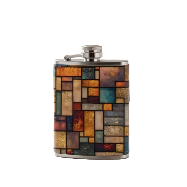 Mosaic Leather Flask