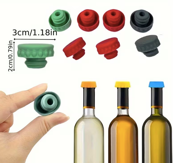 6pcs Silicone Bottle Stopper Set