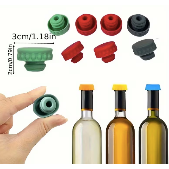 6pcs Silicone Bottle Stopper Set