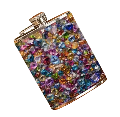 Gemstones Leather Flask