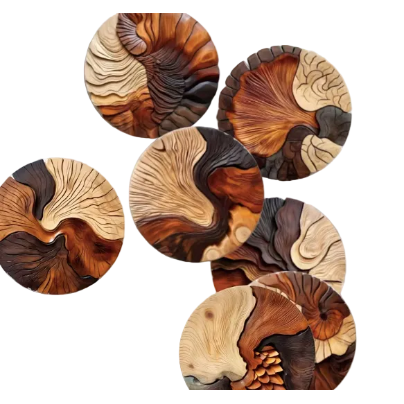 Coasters - 8pcs Wood Grain Craft Coasters