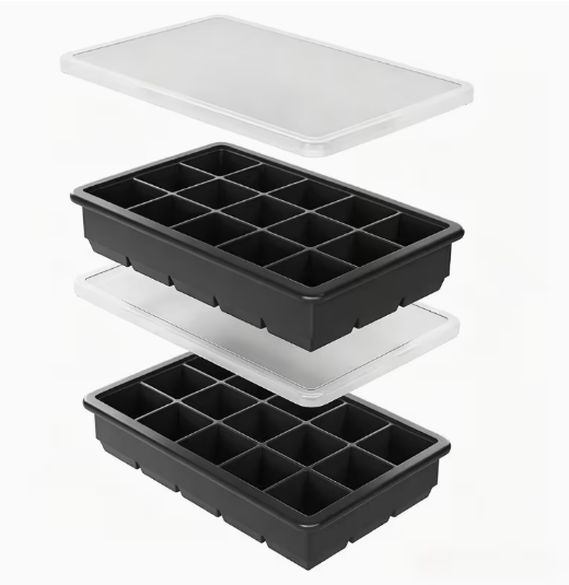 Silicone Ice Tray 2 Pack with Cover