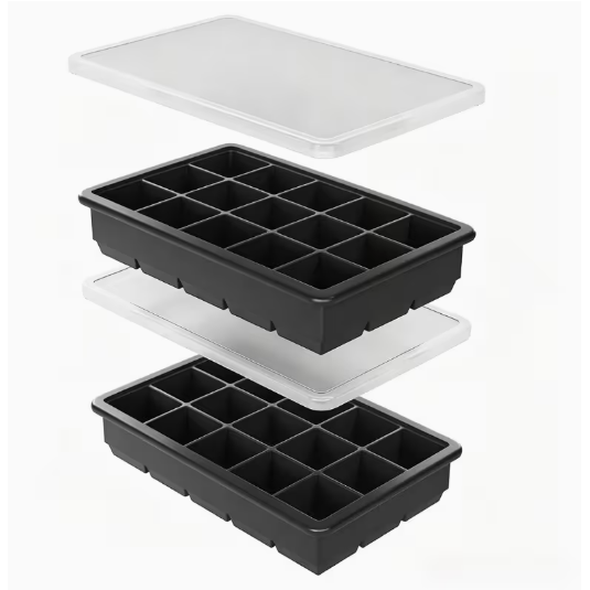 Silicone Ice Tray 2 Pack with Cover