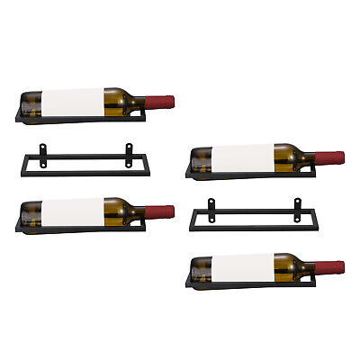 Black Metal Wall-Mounted Wine Rack - 6 pcs