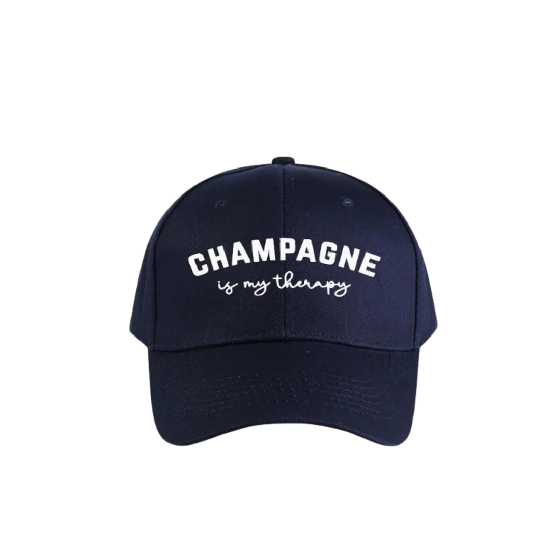 Baseball Cap Champagne is My Therapy - Navy Blue