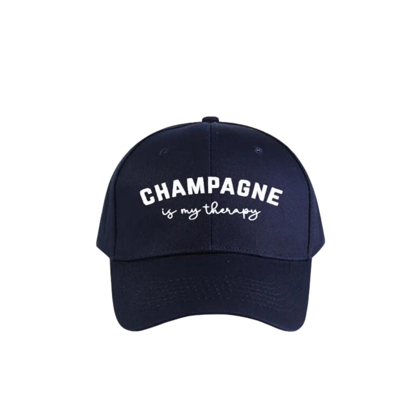 Baseball Cap Champagne is My Therapy - Navy Blue
