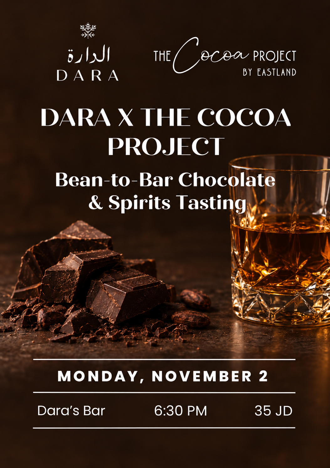 Bean to Bar Chocolate &amp; Spirits Tasting with the Cocoa Project