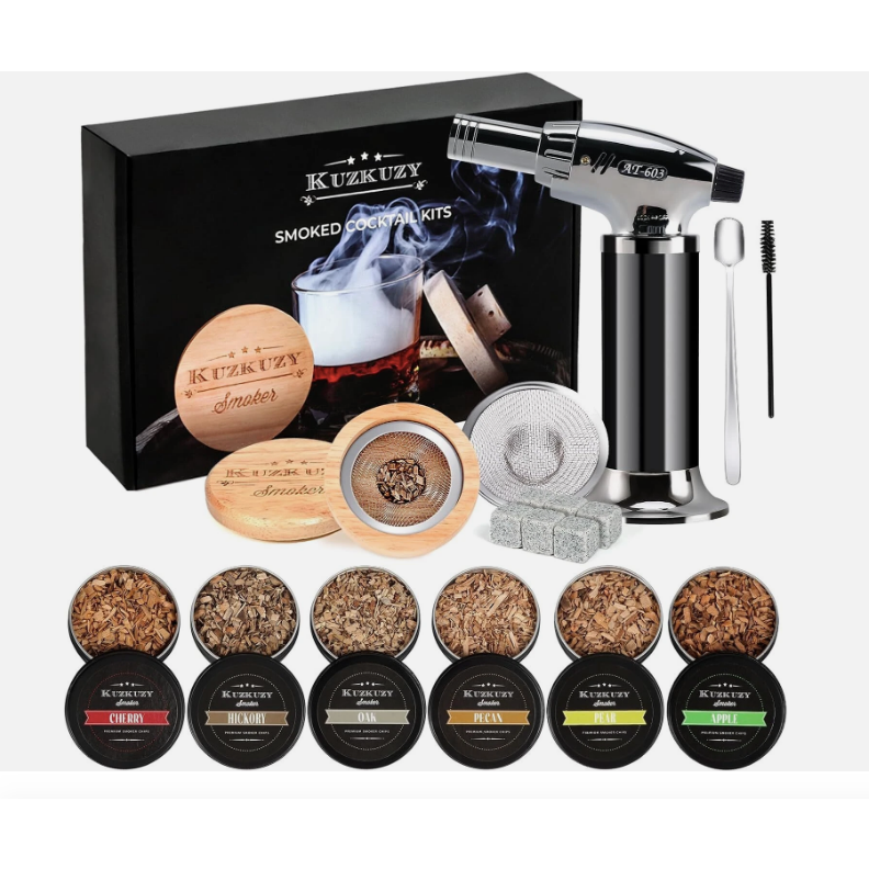 Cocktail Smoker Kit with Six Flavors Wood Chips with Torch