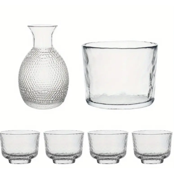 Sake Set - 4 Glasses, Jar & Ice Bucket