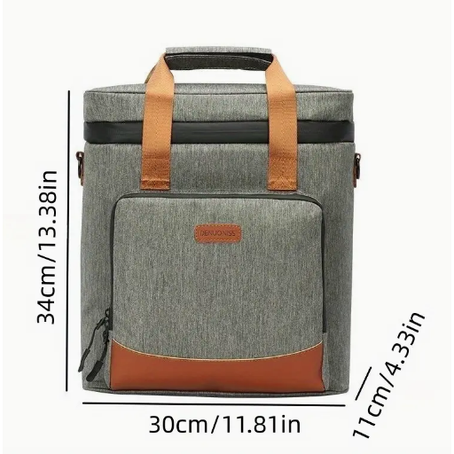 Insulated Cooler Travel Bag 3 Bottles - Grey