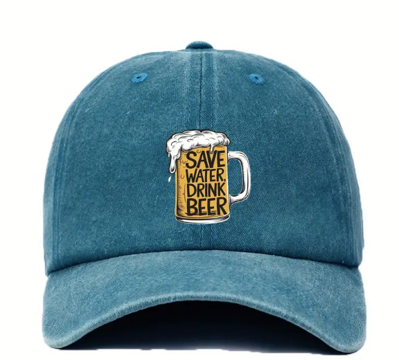 Baseball Cap &quot;Save Water Drink Beer&quot; - Royal Blue