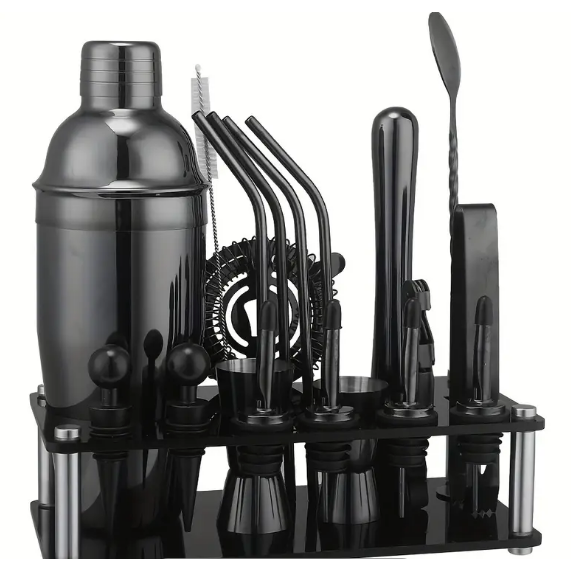 Black Acrylic Cocktail Set - 20 pcs