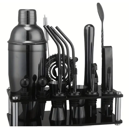 Black Acrylic Cocktail Set - 20 pcs