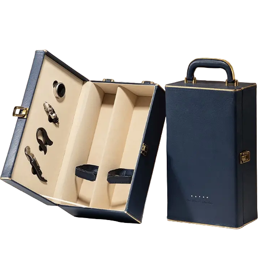 Leather Wine Gift Box - Fits 2 Bottles (with accessories)