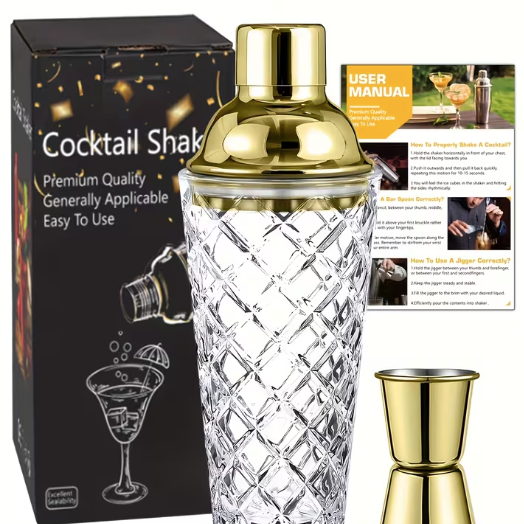 Cocktail Shaker with Measuring Jigger