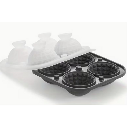 3D Diamond-Pattern Ice Cube Tray - Round &amp; Square Shape