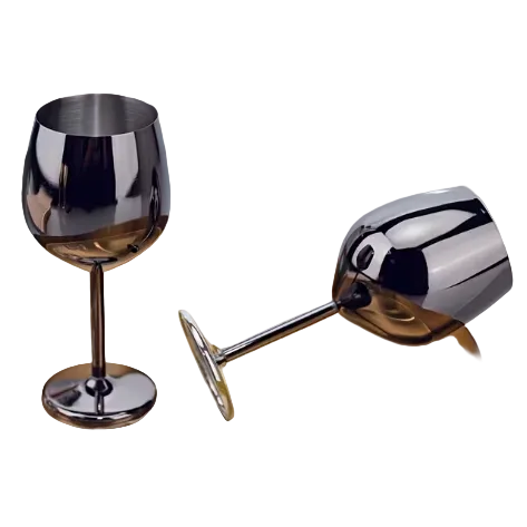 Set of 2 - Mini Metallic Wine Glasses