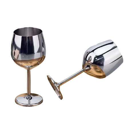 Set of 2 - Mini Metallic Wine Glasses
