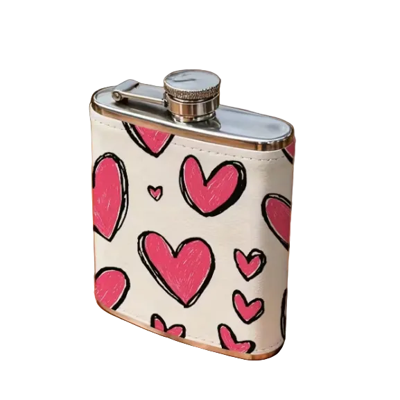 Heart Leather Flask