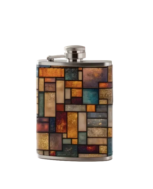 Mosaic Leather Flask