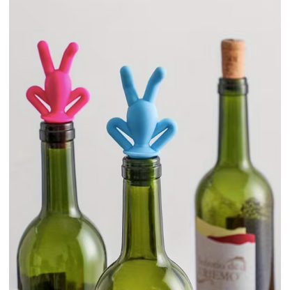 Creative Silicone Figurine Wine Bottle Stopper - Blue