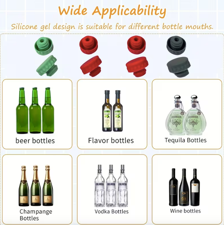 6pcs Silicone Bottle Stopper Set