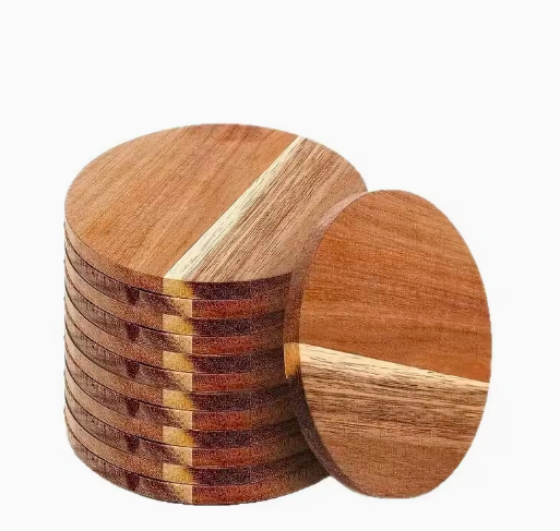 Coasters - 12pcs of Solid Wood Coasters Made from Acacia Wood