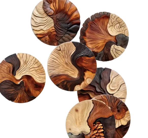 Coasters - 8pcs Wood Grain Craft Coasters