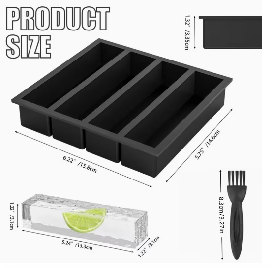 Silicone Ice Tray 4 Long Rectangles