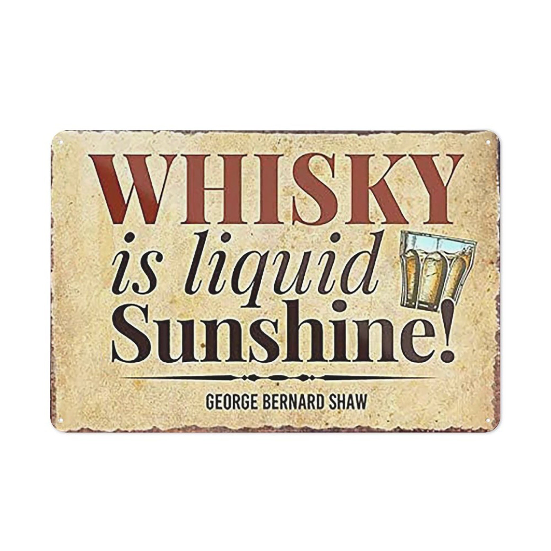 Whisky is Liquid Sunshine Metal Wall Sign