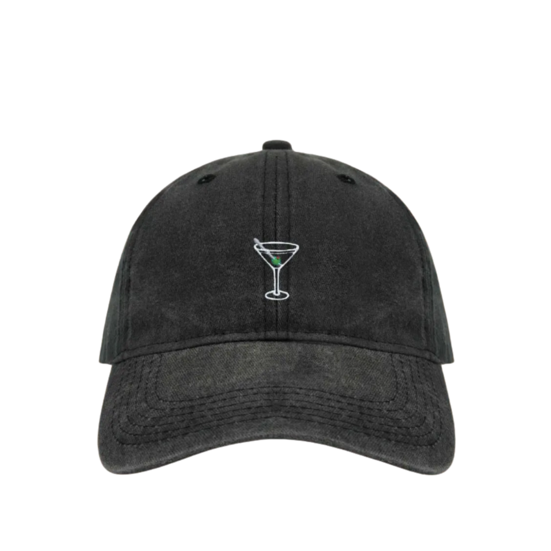 Baseball Cap Martini Glass - Black