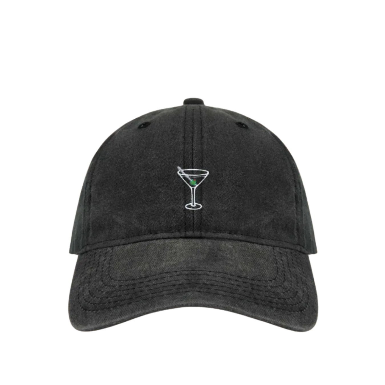 Baseball Cap Martini Glass - Black