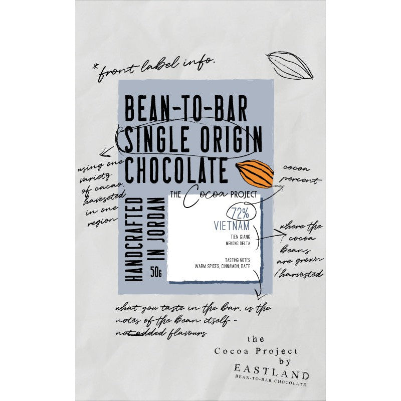 Eastland Local Artisanal Chocolate - Vietnam Single Origin 72% Tien Giang